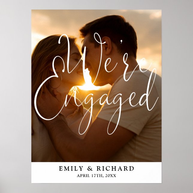 We're Engaged Engagement Party Photo Welcome Sign (Front)