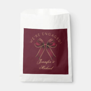 We're engaged Engagement party Red Bow luxury Favour Bags