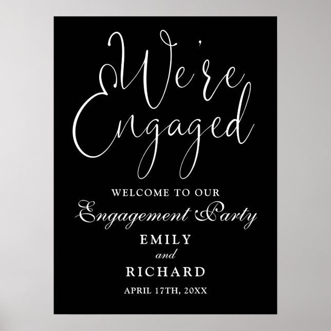 We're Engaged Engagement Party Welcome Sign (Front)
