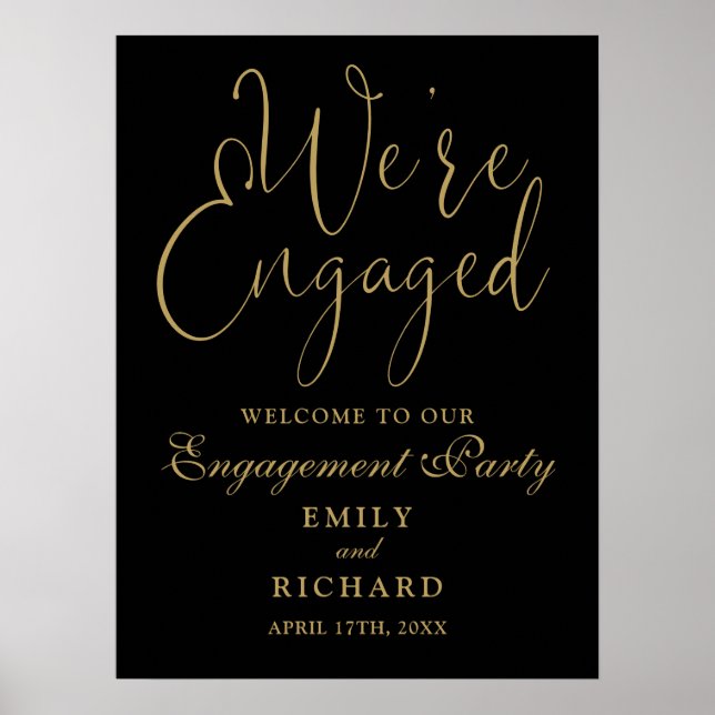 We're Engaged Engagement Party Welcome Sign (Front)