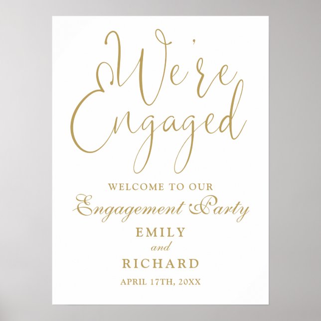 We're Engaged Engagement Party Welcome Sign (Front)