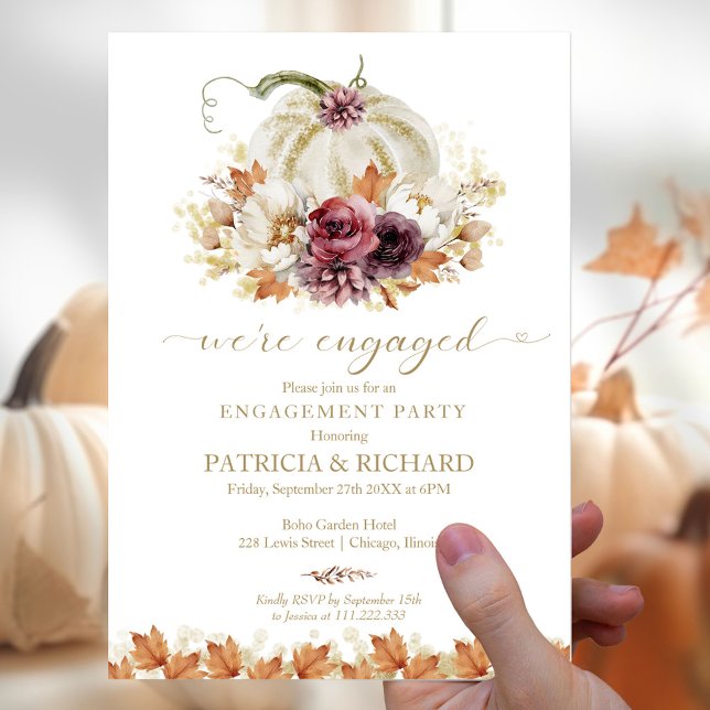 We're Engaged Fall Engagement Party Invitation (Creator Uploaded)
