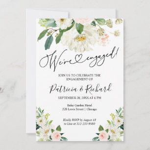 We're Engaged Floral Engagement Party Invitation