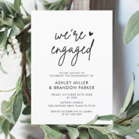 We're Engaged Minimalist Engagement Party