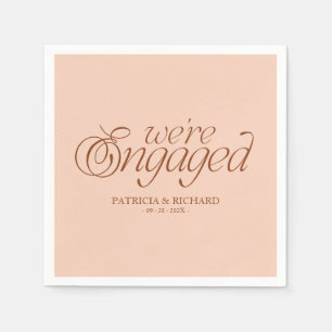 We're Engaged Modern Minimalist Engagement Party Napkin