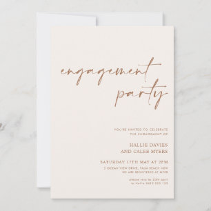 We're Engaged Modern Neutral Engagement Party Invitation