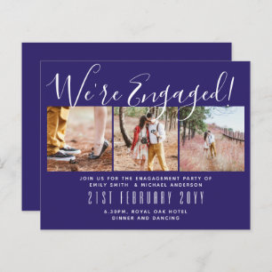 We're Engaged! Modern Photo Collage Invites BUDGET