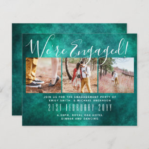 We're Engaged! Modern Photo Collage Invites BUDGET
