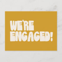We're Engaged Mustard Yellow Bold Retro Wedding
