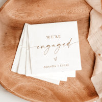 We're Engaged Napkins, Modern Engagement Party