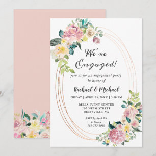 We're Engaged Pastel Floral Party Invitation