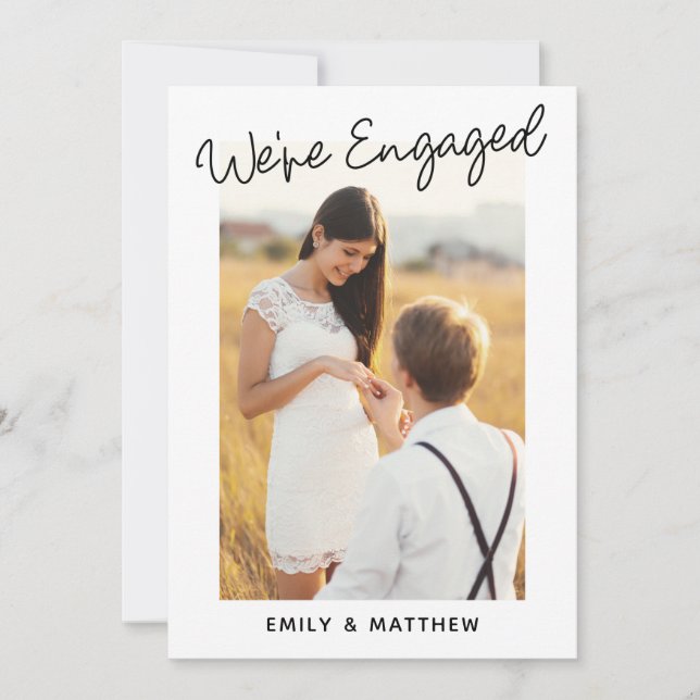 We're Engaged Personalised Photo Engagement Party Invitation (Front)