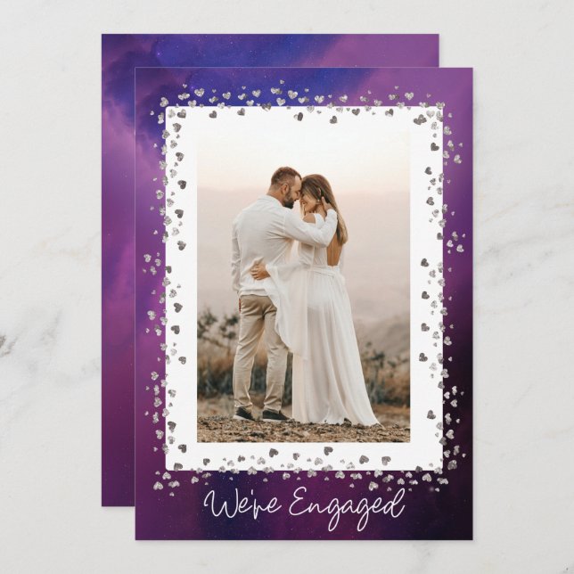 We're Engaged Personalised Photo Engagement Party Invitation (Front/Back)