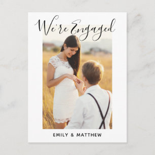 We're Engaged Personalised Photo Engagement Party Postcard
