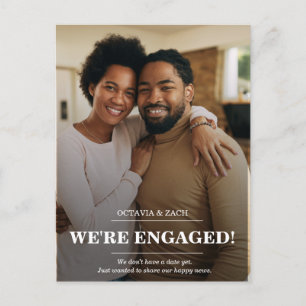 We're Engaged Photo Announcement Postcard