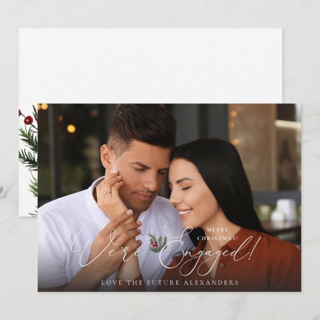 We're Engaged Photo Ele Holly Berry Holiday (Front/Back)