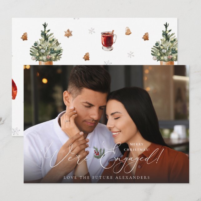 We're Engaged Photo Ele Holly Berry Holiday -C (Front/Back)