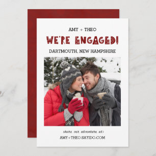We're Engaged Photo Modern Trendy Cool Engagement Announcement