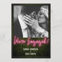 We're Engaged Pink Neon Photo Engagement