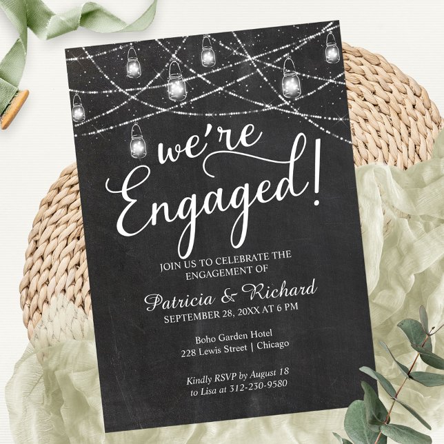 We're Engaged Rustic Engagement Party Invitation (Creator Uploaded)