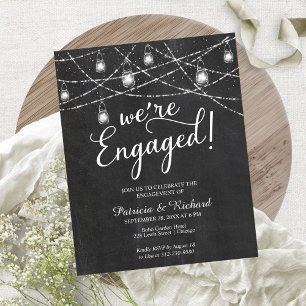 We're Engaged Rustic Engagement Party Invitation