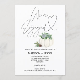 We're Engaged Thanksgiving Fall Engagement Party Invitation