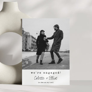We're Engaged Two Photo Simple Elegant Chic Announcement