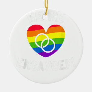 We're Engayged Gay Engagement Ceramic Tree Decoration