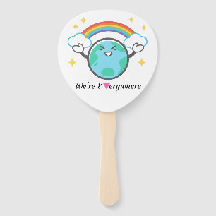 We're Everywhere Pink Triangle Hand Fan
