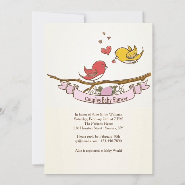 We're Expecting A Girl Couples Baby Shower Invite (Front)