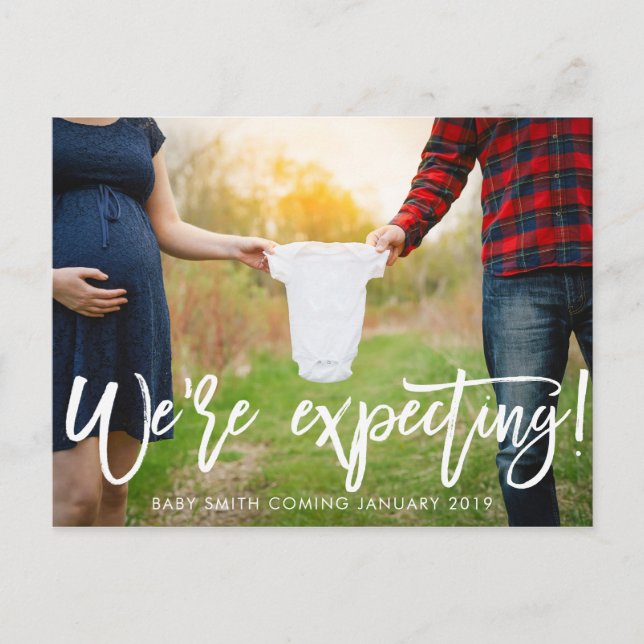We're Expecting! Announcement Postcard (Front)