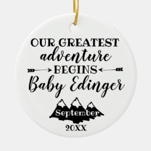 We're Expecting Baby Announcement Ceramic Ornament