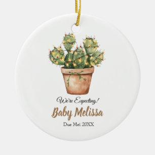 We're Expecting Baby Announcement Christmas Ceramic Tree Decoration