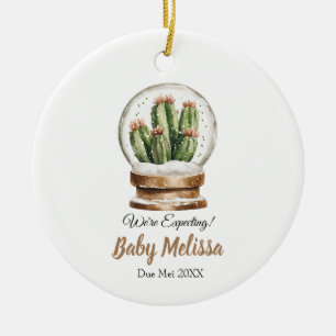 We're Expecting Baby Cactus Parents To Be Gift Ceramic Tree Decoration