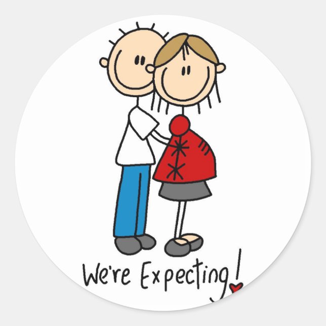 We're Expecting Baby Tshirts and gifts Classic Round Sticker (Front)