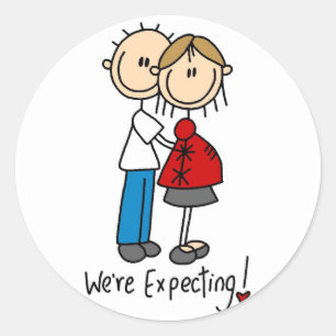 We're Expecting Baby Tshirts and gifts Classic Round Sticker