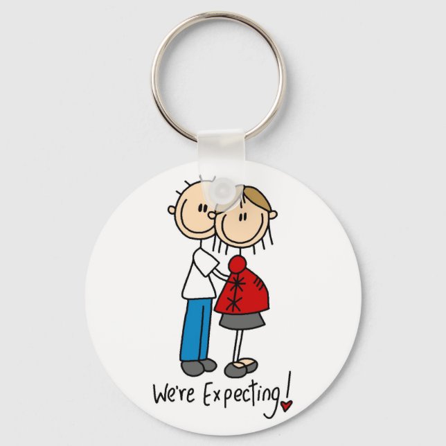 We're Expecting Baby Tshirts and gifts Key Ring (Front)