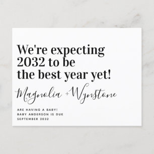 We're expecting Bold Typography Modern Pregnancy  Announcement Postcard