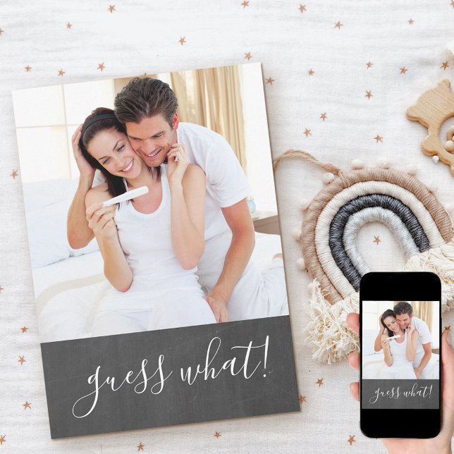 We're Expecting Chalkboard Photo Pregnancy Announcement (Creator Uploaded)