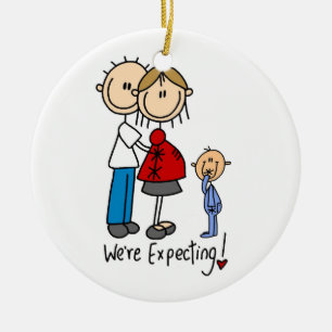 We're Expecting Couple with Toddler Boy Ornament