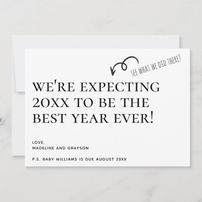 We're Expecting New Year Pregnancy Announcement (Front)