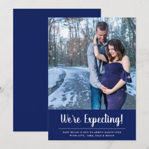 We're Expecting Photo Blue Pregnancy Announcement