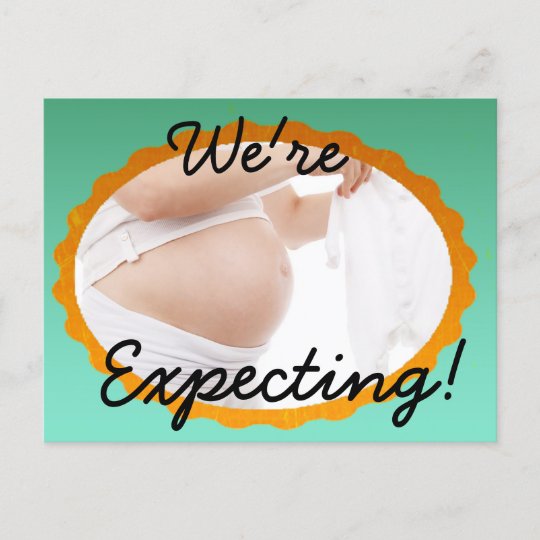We're Expecting! Pregnancy Announcement Post Card Zazzle.co.uk