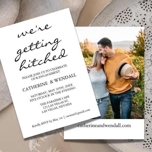 We're Getting Hitched Calligraphy Announcement (Creator Uploaded)