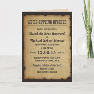 We're getting hitched invitation