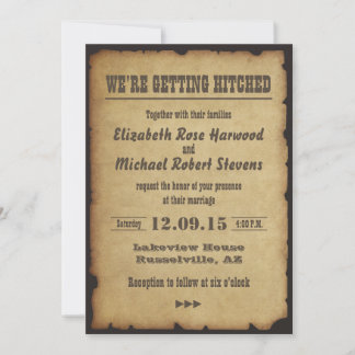 We're getting hitched Wedding Invitation