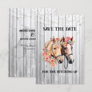 We're Getting Hitched Western Wedding Save The Date