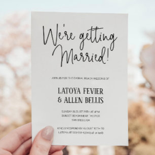 We're Getting Married Casual Beach Wedding Invitation
