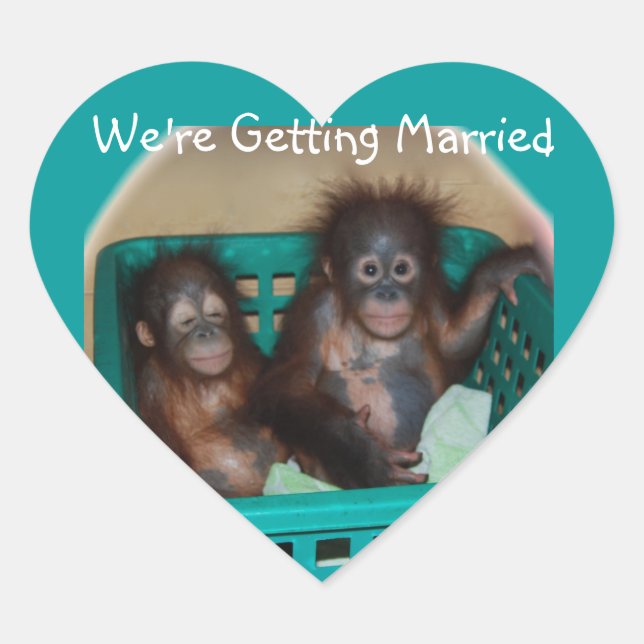 We're Getting Married Heart Sticker (Front)