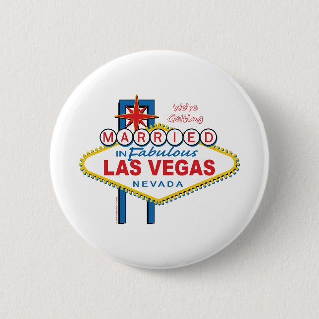 We're Getting Married in Las Vegas 6 Cm Round Badge (Front)